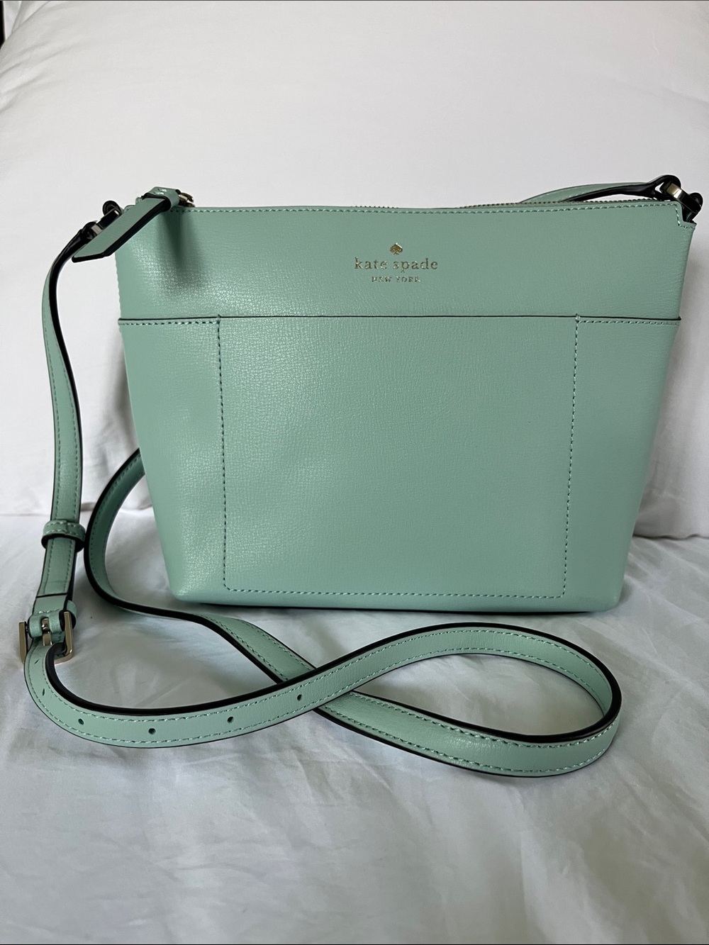 kate spade seafoam leather crossbody bag